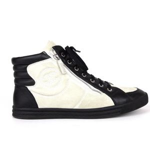Chanel Logo Sneakers Suede & Leather